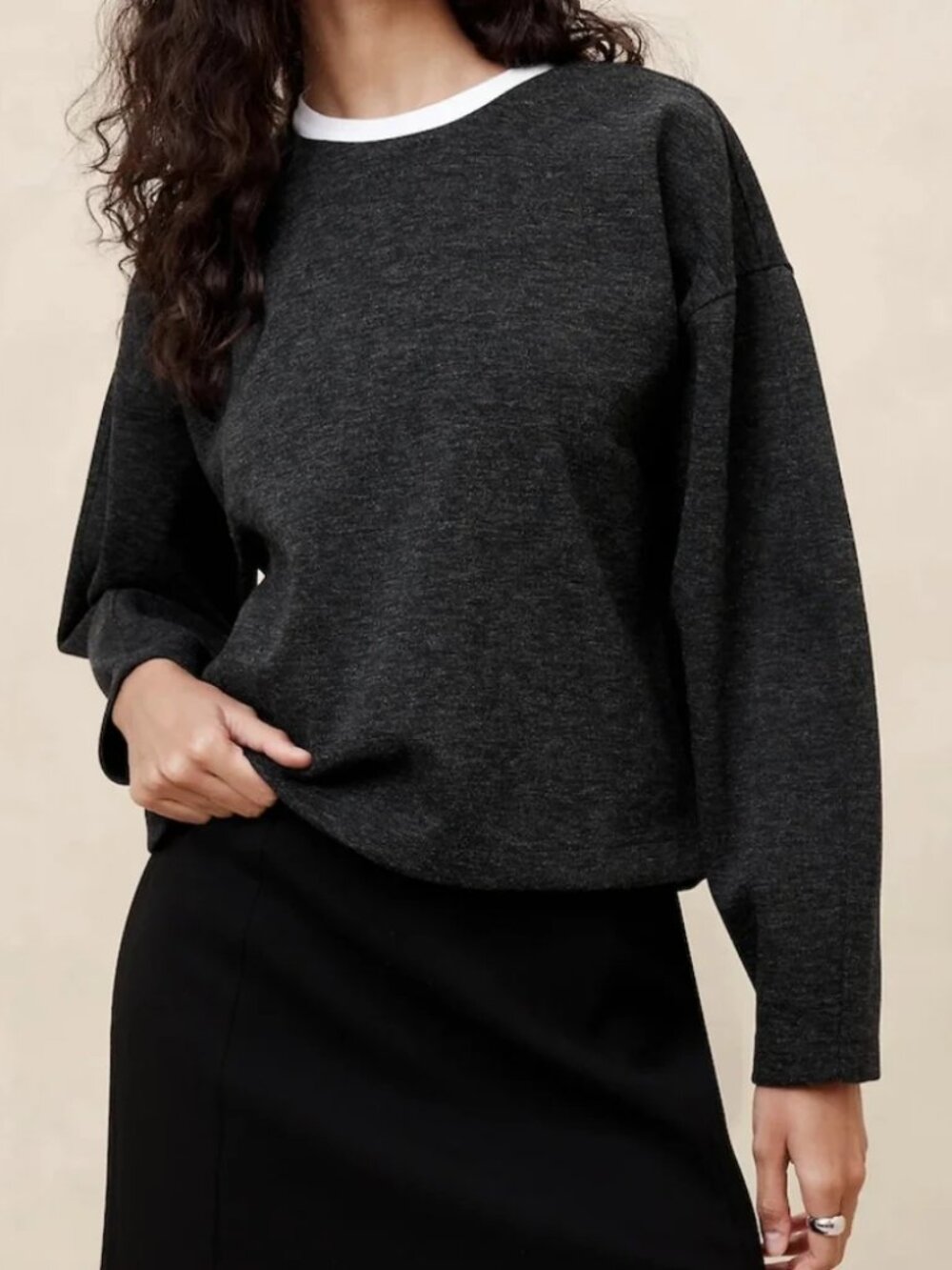 Banana Republic Factory Cocoon Sweatshirt Medium Gray Heather Size S Minimalist